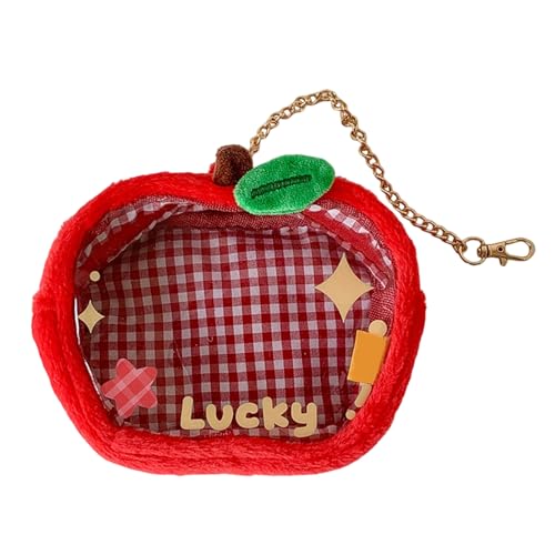 Clear Figure Display Bag Red Yellow Compact Protective Case for Dolls with Star Element Accessories, Transparent Cover Purse Trinkets Men Women Outdoor Use Everyday, carbon schwarz, Refer to von Generisch