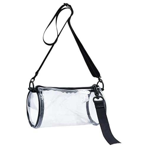 Clear Stadium Bags for Women's, Clear Bag, Cylindrical Transparent Messenger Pouch, Cylindrical Shoulder Bag for Stadiums, Concerts, Airport Security, 7.48x3.94x3.94 inches von Generisch