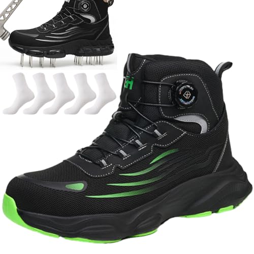 Clickrs Odin S3 Pro, Maximaler Schutz, Komfort & Ausdauer in jedem Einsatz, Leichte, rutschfeste Arbeitsstiefel (Grün, Erwachsene, 41, Numerisch, EU Schuhgrößensystem, M) von Generisch