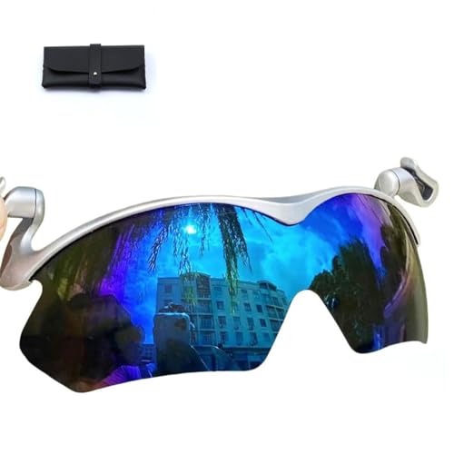 Clip-Cap-Sonnenbrille, polarisierte Clip-Cap-Sonnenbrille für Damen und Herren, Clip-On-Hut, polarisierte Sonnenbrille, Outdoor-Clip-Cap-Sportsonnenbrille (1 Stück Silber Rahmen-Blau) von Generisch