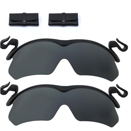 Clip-Cap-Sonnenbrille, polarisierte Clip-Cap-Sonnenbrille für Damen und Herren, Clip-On-Hut, polarisierte Sonnenbrille, Outdoor-Clip-Cap-Sportsonnenbrille (2 Stück schwarzer Rahmen-schwarzer) von Generisch