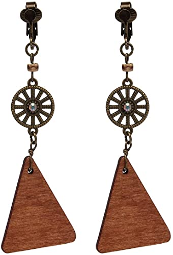 Clip Ohrringe Lange Hängende Ohr mit Clip Geometrie Design Hypoallergen Nicht durchstochen Ohrringe Khaki Deft Verarbeitet von Generisch