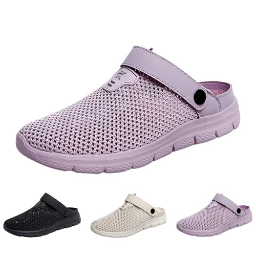 Clogs Damen Pantoletten Mesh Sabot Sommer Hausschuhe Herren Atmungsaktiv Gartenschuhe mit rutschfest Weiche Sohle Freizeit Sandalen Slip on Treckingsandalen Orthopedische Sandals von Generisch