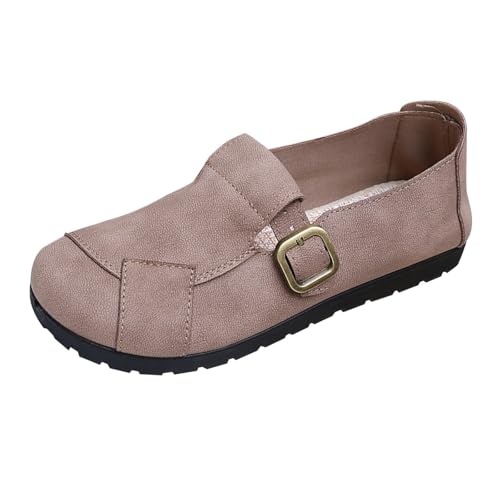 Clogs Pantoletten Damen rutschfeste Gummisohle Loafers Weiche Freizeitschuhe Geschlossene Flach Frauen Schuhe Modische BarfußSchuhe mit Obermaterial aus Leder Bequeme Latschen Clogs Pantoletten Damen rutschfeste Gummisohle Loafers Weiche Freizeitschuhe Geschlossene Flach Frauen Schuhe Modische BarfußSchuhe mit Obermaterial aus Leder Bequeme Latschen von Generisch