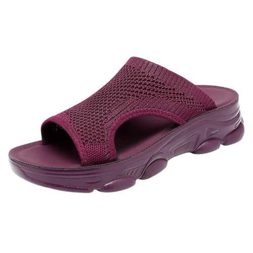 Clogs & Pantoletten Damen, Sommer Hausschuhe Damen Mesh Atmungsaktiv Sportsandalen Offene Zehe Plateau Slippers Leichte Bequeme Orthopädische Schuhe Slingback Weichen Sohlen Freizeitsandalen von Generisch