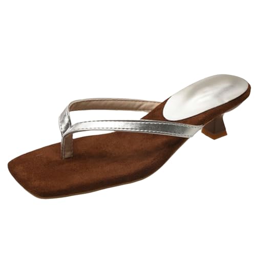 Clogs & Pantoletten Damen Sommer Elegante Flip-Flops mit Blockabsatz Quadratisch Badelatschen Flach Keilabsatz Sandalen Komfort Slip Frauen Badeschlappen Leichte Strandschuhe Clogs & Pantoletten Damen Sommer Elegante Flip-Flops mit Blockabsatz Quadratisch Badelatschen Flach Keilabsatz Sandalen Komfort Slip Frauen Badeschlappen Leichte Strandschuhe von Generisch