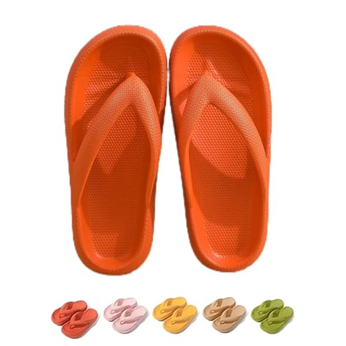 Cloudies Flip-Flops für Damen, Superweiche Flip Flops Damen EVA Rutschfeste Badeschuhe Dickere Sohle Slides (Orange, Erwachsene, 42, Numerisch (von/bis), EU Schuhgrößensystem, 43, M) von Generisch