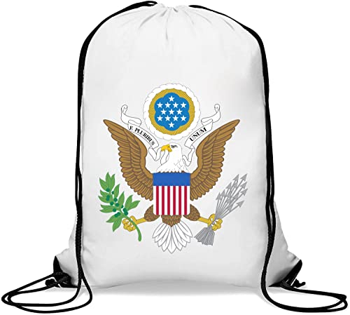 Coat Of Arms Of United States Of America Turnbeutel Casual Drawstring Bag White von Generisch