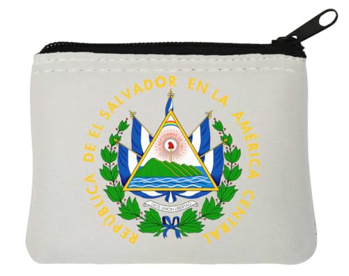 Coat of Arms of El Salvador Neopren-Geldbörse, 10 x 11 cm, Weiß von Generisch