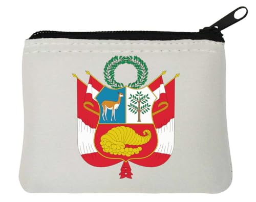 Coat of Arms of Peru Neopren-Geldbörse, 10 x 11 cm, Weiß von Generisch