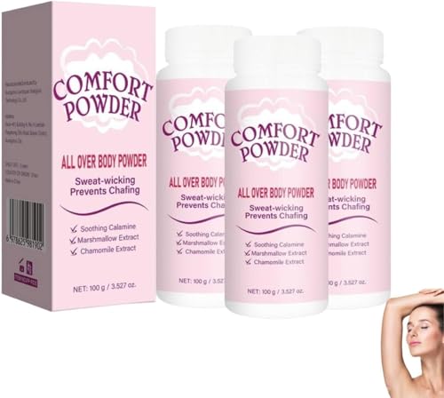 Comfort Powder,Intimate Deodorant for Women,Körperpuder Gegen Scheuern und Schwitzen Für Frauen und Männer,Intimate Comfort Dry und Fresh Powder, Against Friction and Odour (3) von Generisch