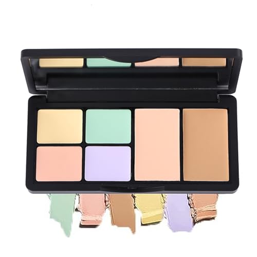 Concealer-Palette – Creme mit 6 Korrekturkonzepten für Schatten, Hervorhebung und Skulptur | Volldeckendes Make-up mit Farbkorrektur für Rosacea, Chia Leder von Generisch