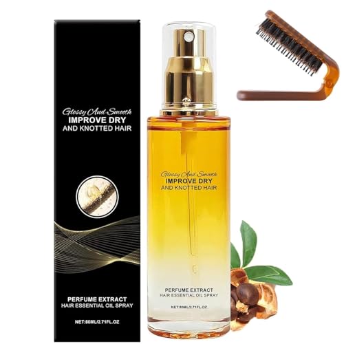 Conditioning Oil Spray Scalp & Hair Strengthener Leave-in, verbessert trockenes und krauses Haar, für trockenes und verknotetes Haar, das Paket enthält einen Kamm (1pcs) von Generisch