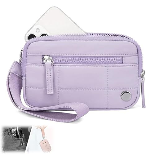Convely Essential Wristlet, Wristlet-Geldbörsen für Frauen, Convely-Armband-Geldbörsen, kleine Wristlet Pouch mit abnehmbarem Armband, Nylon-Clutch-Tasche (Violet) von Generisch