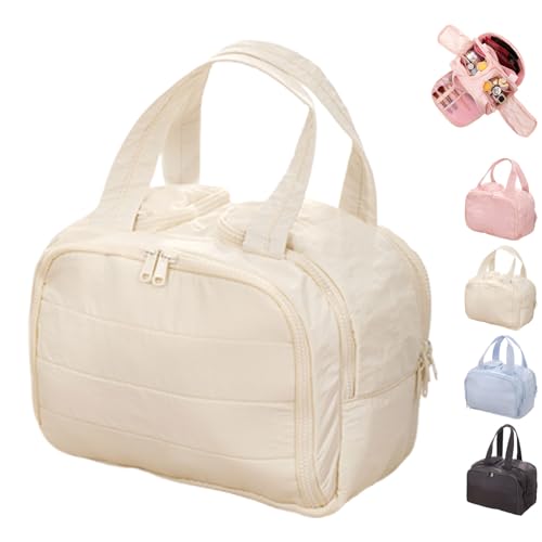 Convely Toiletry Bag, 4-in-1 Puffy Multi-Functional Toiletry Bags, 4-in-1 Travel Organizer for Women with Handle, Wet-Dry Separation & Lightweight Waterproof (Beige) von Generisch