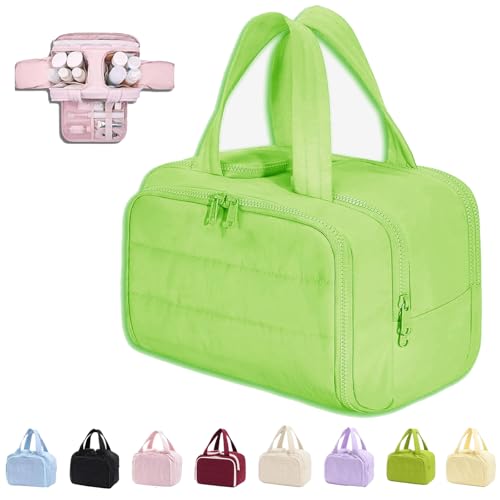 Convely Toiletry Bag, Convely 4-in-1 Puffy Multi-Functional Toiletry Bag, 4 in 1 Waterproof Travel Organizer for Women, Large Capacity with Compartments, with Handle (Green) von Generisch