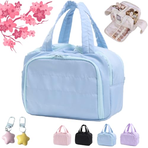 Convely Toiletry Bag, Convely Travel Makeup Bag, 4 In 1 Waterproof Organizer for Women, Large Capacity with Smart Compartments, Leak-Proof Design, Lightweight & Easy to Clean (Blue) von Generisch