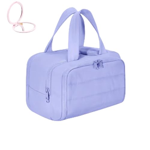 Convely Toiletry Bag, Large Capacity Wide-Open Travel Cosmetic Bag, 4-in-1 Multi-Functional Lightweight Makeup Bagsfor Women Men, Dry-Wet Separation, 4 Compartments, Lightweight Waterproof (Lila) von Generisch