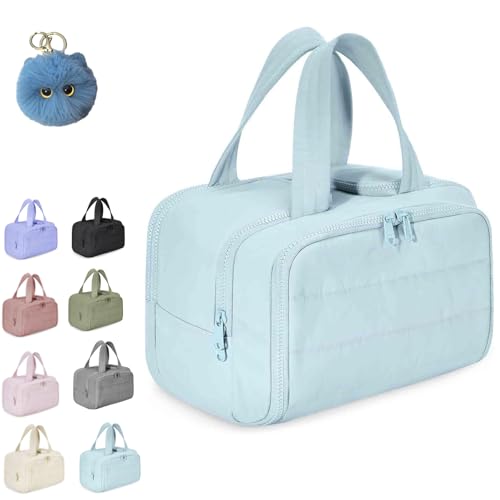 Convely Toiletry Bag, 𝐓𝐨𝐢𝐥𝐞𝐭𝐫𝐲 𝐁𝐚𝐠 a 4-In-1 Travel Organizer, 4-In-1 Puffy Multi-Functional Toiletry Bag with Handle, Large Waterproof Toiletry Bags for Women (Blue) von Generisch