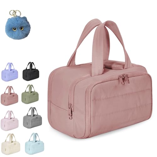Convely Toiletry Bag, 𝐓𝐨𝐢𝐥𝐞𝐭𝐫𝐲 𝐁𝐚𝐠 a 4-In-1 Travel Organizer, 4-In-1 Puffy Multi-Functional Toiletry Bag with Handle, Large Waterproof Toiletry Bags for Women (Red) von Generisch