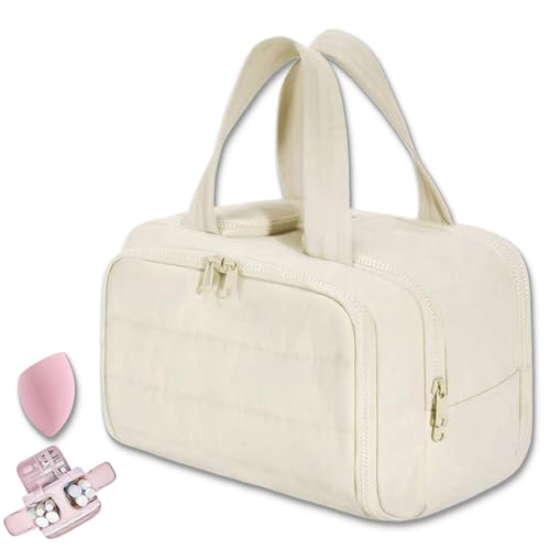 Convely Toiletry Bag, Travelfree Toiletry Bag, 4 in 1 Waterproof Travel Organizer for Women, Large Capacity Waterproof with Handle, Easy to Clean (Beige,One Size) von Generisch