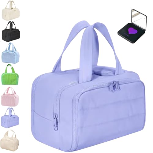 Convely Toiletry Bag – 4-in-1 Large Capacity Travel Cosmetic Organizer for Women, Waterproof Makeup Bag with Handle, Wide-Open Design for Toiletries and Accessories(Purple) von Generisch