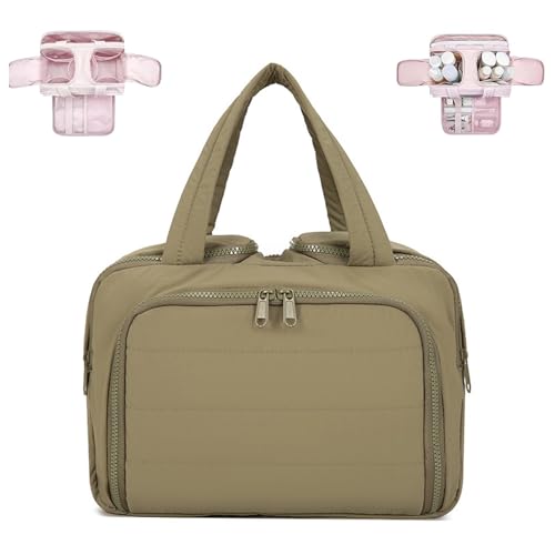 Convely Toiletry Bag - Travelfree Toiletry Bag, Convely To𝗂letry Bags a 4-in-1 Travel Organizer, Large Capacity Waterproof with Handle Makeup Bags with Smart Compartments for Wet/Dry Items (Green) von Generisch
