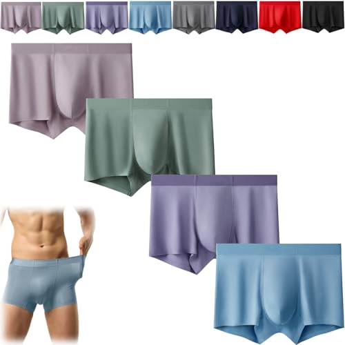 Coolmerixo Ice Silk Unterwäsche für Herren, Eisseide Boxershorts, Herren Ice Silk Seamless Boxer Briefs Unterwäsche, 4 Stück - A, 4XL von Generisch
