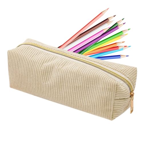 Cord -Bleistiftbeutel, Bleistiftkoffer mit praktischem Reißverschluss, Bleistiftbeutel mit großer Kapazität - Zipper -Schreibwarenlager für Lineal -Radiergummi -Marker Sticky Notes FFICE Täglich von Generisch