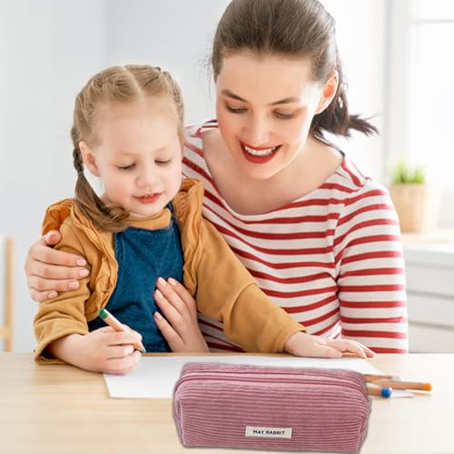 Cord -Bleistiftbeutel | Schreibwarenspeichergehäuse, Student Bleistiftbeutel, Make -up -Tasche, Cord -Kosmet -Taschen, Frauen Mädchen Make -up -Geldbörse von Generisch