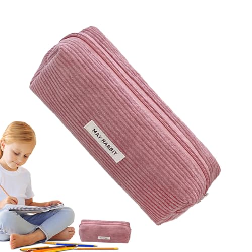 Cord-Bleistifttasche, Trendige Bleistifttasche, Modische Stiftetasche, Federmäppchen für Studenten, Make-up-Tasche, Kosmetiktaschen aus Cord, Make-up-Geldbörse für Damen und Mädchen von Generisch