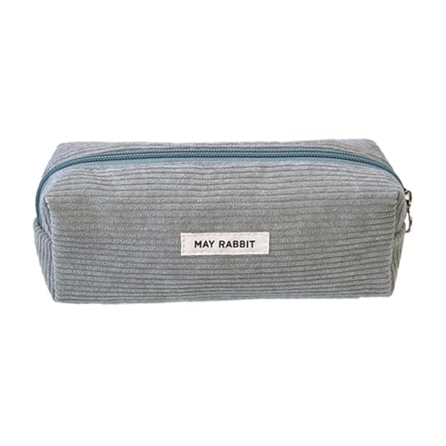 Cord-Federmäppchen – 19 x 7 x 6 cm, Schreibwaren-Stift-Aufbewahrungstasche, Kinder-Federmäppchen, multifunktionales Federmäppchen mit großem Fassungsvermögen, Make-up-Tasche, Kosmetiktasche, grau, von Generisch