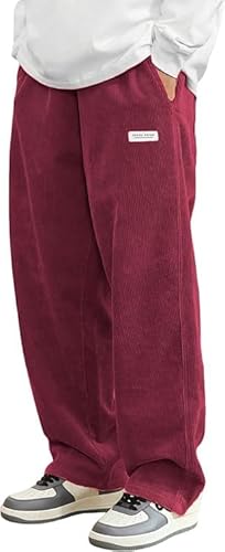 Cord Hosen Herren, Cordhose Herren Schwarz Stretch Weit Baggy Weites Bein Dehnbund - Haremshose Winter Japanische Hose Casual Lockere Männer Cord Hose mit Kordelzug Elastischer Taille Geradem Bein Cord Hosen Herren, Cordhose Herren Schwarz Stretch Weit Baggy Weites Bein Dehnbund - Haremshose Winter Japanische Hose Casual Lockere Männer Cord Hose mit Kordelzug Elastischer Taille Geradem Bein von Generisch