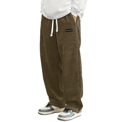 Cordhose Herren Baggy Japanische Hose Herbst Winter Haremshose Casual Lockere Männer Cord Hose mit Kordelzug Elastischer Taille Geradem Bein Cordhose Herren Baggy Japanische Hose Herbst Winter Haremshose Casual Lockere Männer Cord Hose mit Kordelzug Elastischer Taille Geradem Bein von Generisch