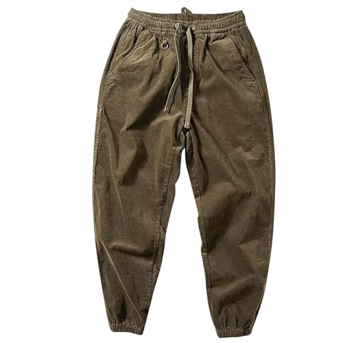 Cordhose Herren Hosen Baggy Cord Hose Männer Jogginghose Cargohose Lange Hose Sporthose Freizeithose Stretch Elastisch Taille Sweathose Mit Taschen Lockere Winterhose Kord Lang Sportswear von Generisch