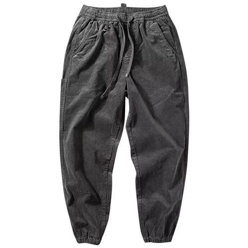 Cordhose Herren Hosen Baggy Cord Hose Männer Jogginghose Cargohose Lange Hose Sporthose Freizeithose Stretch Elastisch Taille Sweathose Mit Taschen Lockere Winterhose Kord Lang Sportswear von Generisch