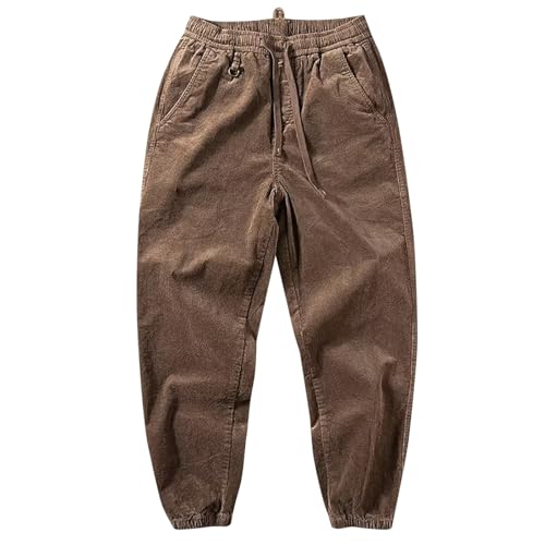 Cordhose Herren Hosen Baggy Cord Hose Männer Jogginghose Cargohose Lange Hose Sporthose Freizeithose Stretch Elastisch Taille Sweathose Mit Taschen Lockere Winterhose Kord Lang Sportswear von Generisch