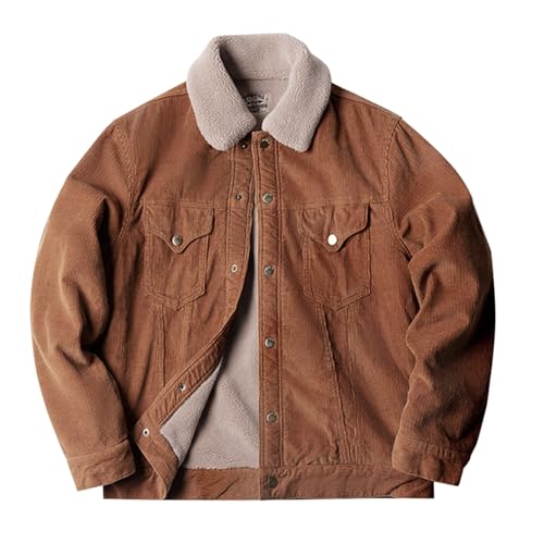 Cordjacke Herren Warm Gefüttert - Winterjacke Herren Kurz Vintage Übergangsjacke Mit Knöpfen Outdoorjacke Mit Tasche Jackenmantel Große Größen Verdickungsjacken Winter Classic Fleecejacket Cordjacke Herren Warm Gefüttert - Winterjacke Herren Kurz Vintage Übergangsjacke Mit Knöpfen Outdoorjacke Mit Tasche Jackenmantel Große Größen Verdickungsjacken Winter Classic Fleecejacket von Generisch
