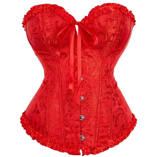 Corset Halloween, Corsage Blau, Korsett Bauchweg Vollbrust Corsage Oberteil Große Größen Corset Top Push Up Body Shaper Korsage Mittelalter Spitze Halloween Gothic Kleidung von Generisch