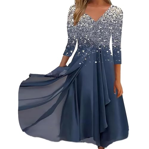 Cosplay Midikleid Cocktailkleid Partykleid Damenkleid Casual Fashion Gestricktes Patchwork Damenkleid Hohe Taille Maxikleid Partykleid von Generisch