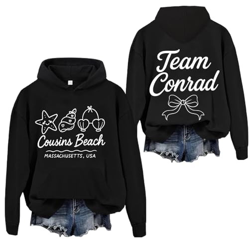 Cousins Beach Hoodie Team Conrad Sweatshirt Shell Beach Damen Graphic Tees, Schwarz , 3XL von Generisch