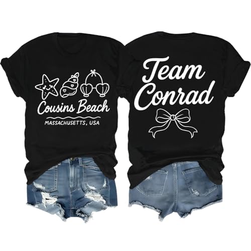 Cousins Beach Shirt Team Conrad T-Shirt Shell Beach Damen Graphic Tees, Schwarz , XL von Generisch