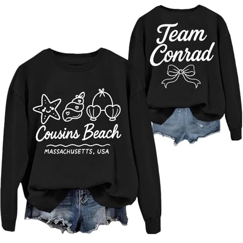Cousins Beach Sweatshirt Team Conrad Langarm-Shirt Shell Beach Damen Graphic Tees, Schwarz , 3XL von Generisch
