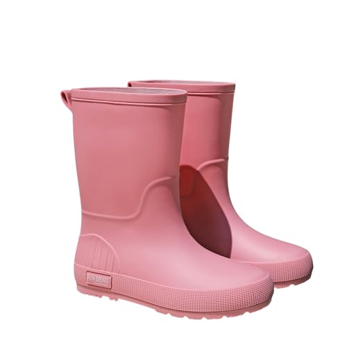 Cowboy Boots Damen Leder - Damen Gummistiefel Halbhoch Chick Winterstiefel wasserdichte Halbstiefel Bequeme Runde Damenstiefel Halbhoch Gumischtifel Leder Damenschuhe Leichte Regenstiefel Hohe Boots von Generisch