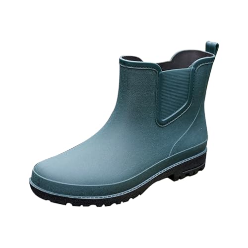Cowboy Stiefeletten Damen - Damen Boots Leder Boots Leder Damenschuhe Bequeme Winterschuhe Wasserfeste Lederstiefel Stiefeletten Runde Cowboystiefel Bequeme Halbstiefel wasserdichte Damenstiefel von Generisch