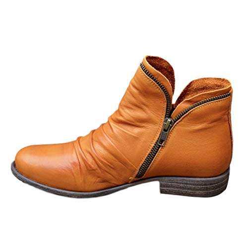 Cowboystiefel Herren Leder Wasserdicht Gefüttert Winterstiefel Schwarz 43 mit Absatz Cowboy Boots mit Reißverschlüsse Stiefel Winter Leicht Boots Damenstiefel von Generisch