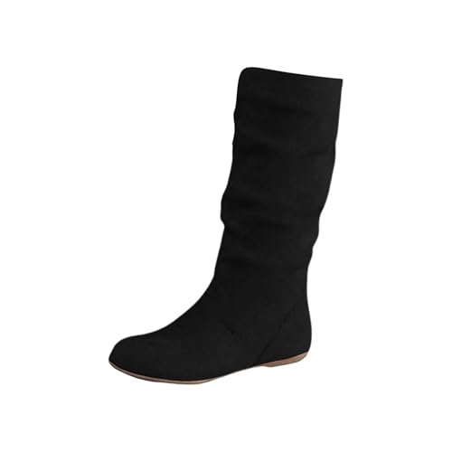 Cowboystiefel für Damen, kniehoch, modisch, bequem, Blockabsatz, spitzer Zehenbereich, Wildleder, Slouch-Wanderschuhe, schwarz 1, 37.5 EU Cowboystiefel für Damen, kniehoch, modisch, bequem, Blockabsatz, spitzer Zehenbereich, Wildleder, Slouch-Wanderschuhe, schwarz 1, 37.5 EU von Generisch