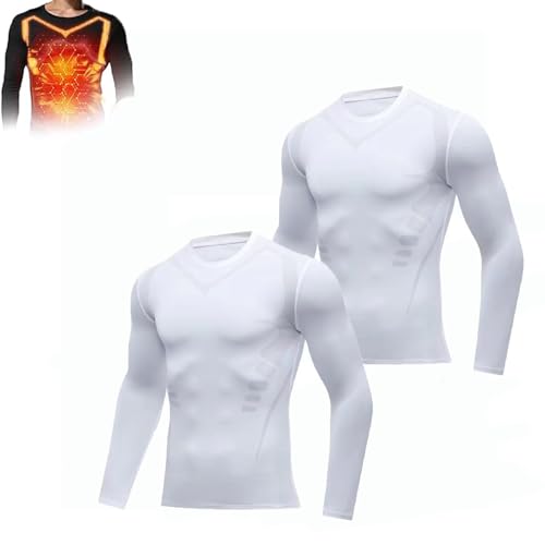 Cozy Breezy Shapewear Herren Kompressionsshirt Herren Body Shaper Slimming Shirt Kompressionsshirt, 2 Stück, B, S von Generisch