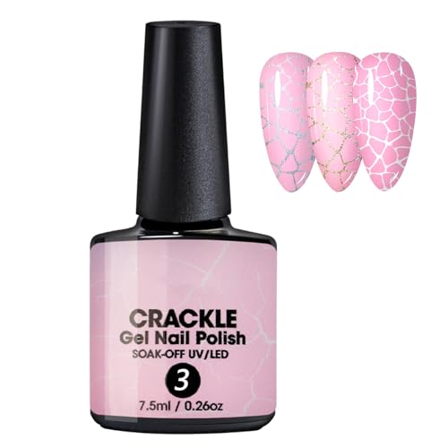 Crackle Nagellack, 7.5ML Crackle Gel Nagellack, Lang Anhaltender Lufttrocknender Crackles Lack Gels Nagellacks, Klassischer UV LED Nagel-lacks Zum Eintauchen, Für Den Heimsalon Frauengeschenke von Generisch