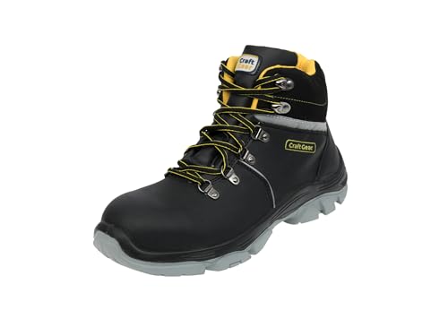 CraftGear Premium Arbeitsschuhe Herren – Berufsschuhe Männer Robuste Schuhe für Garten Outdoor (Schwarz-Gelb, EU Schuhgrößensystem, Erwachsene, Numerisch, M, 45) von Generisch